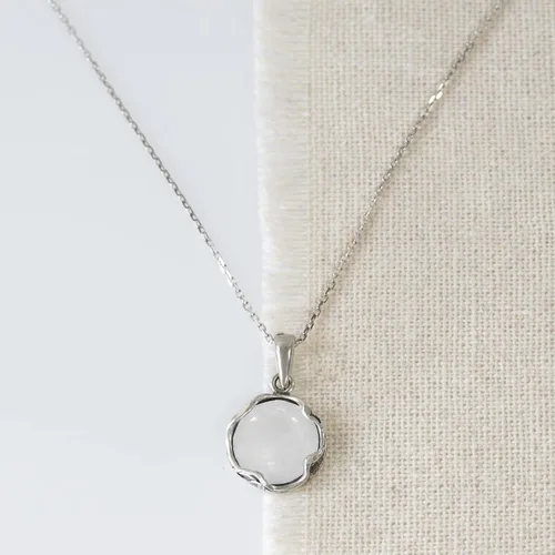 Vista 36 de 925 Sterling Silver Gemstone Necklace Women - Gemstone Pendant Necklace Silver- Birthstone Necklace - Silver Jewelry for Women- Minimalist Jewelry