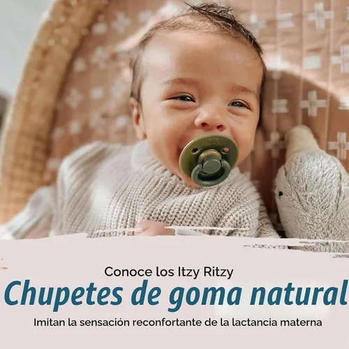Vista 2 de Itzy Ritzy Chupetes de goma natural para 0 a 6 meses, juego de 2