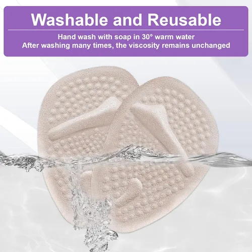 Vista 7 de 6 pares de almohadillas metatarsianas para talones de bolas de gel de pies para mujeres, almohadillas adhesivas invisibles para el antepié, inserto