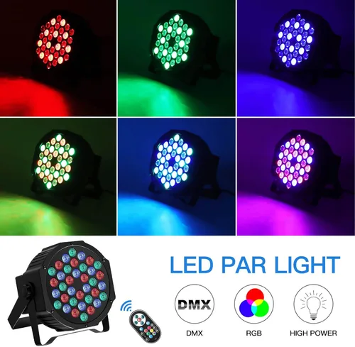 Vista 2 de Luces de escenario de 36 luces LED par, luces de U`King RGB para iluminación de escenario interior para Navidad, Halloween, fiesta de música