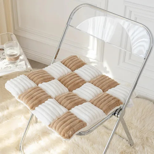 Vista 13 de vctops Farmhouse Buffalo - Cojín antideslizante para silla de cocina y comedor con lazos, cojín antideslizante de franela de felpa suave y mullida