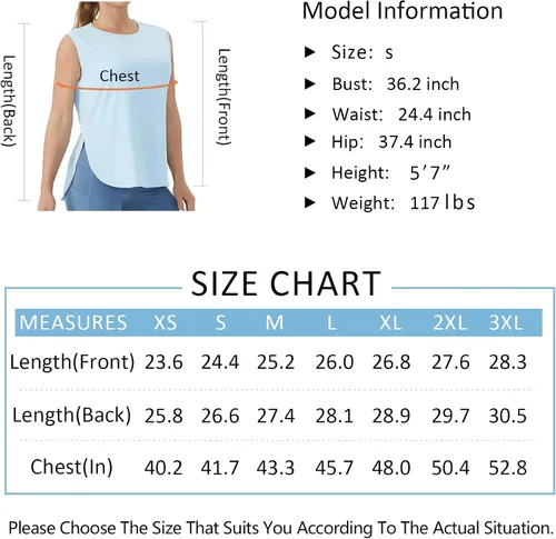Vista 7 de THE GYM PEOPLE Camisetas sin mangas de entrenamiento para mujer, ajuste holgado, camisetas de algodón para correr