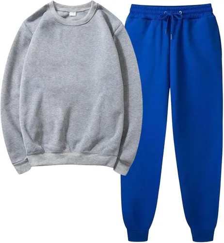 Vista 2 de Tuianres Women 2 Piece Outfits Sweatsuit Set 2023, Long Sleeve Casual Solid Pullover Sweatshirt Matching Sweatpants Fall Set