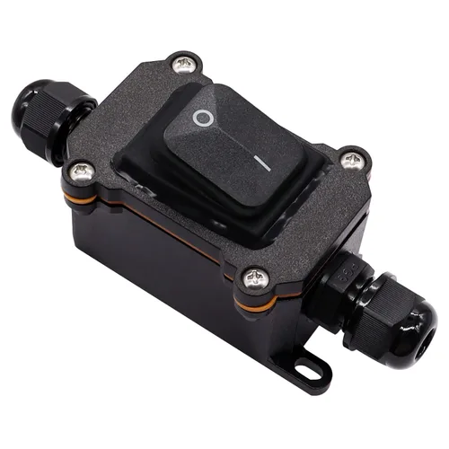 Vista 7 de IP67 Interruptor de línea impermeable en línea 16A/250V 20A/125V CA DPST de 4 pines, 2 posiciones, interruptor de palanca exterior con botón de Verde