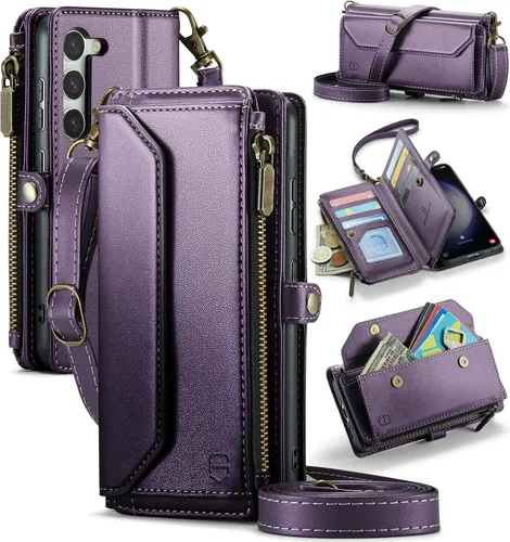 Vista 31 de Strapurs - Funda tipo cartera con correa para Samsung Galaxy S23 5G, color negro