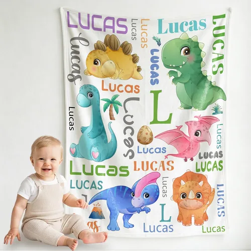 Vista 12 de Pindola Manta con nombre personalizado para bebés, adultos, niñas, niños, mujeres y hombres, diseño de manta con monograma personalizada, regalos