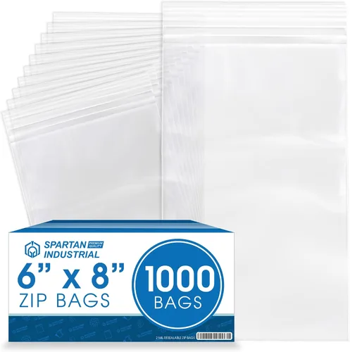 Vista 9 de Spartan Industrial - 2" X 3" (1000 unidades) 2 mil, bolsas de plástico con cierre transparente reutilizables con cierre de seguridad resellable