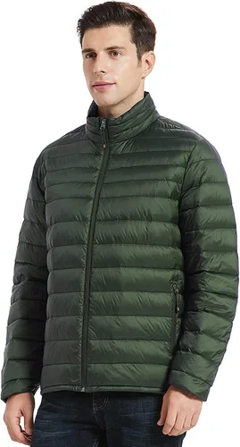 Vista 3 de Chaqueta de plumón plegable para hombre chaqueta acolchada abrigo ligero y cálido