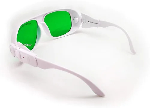 Vista 8 de MCWlaser Gafas de seguridad láser 190-470nm y 610-760nm para luz UV, azul, rojo rubí, verde, láser de picosegundo 405 nm, 445 nm, 450 nm, 635 nm