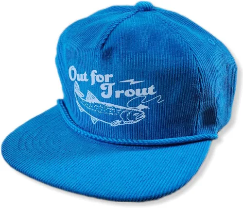 Vista 75 de ThatsRad Out for Trout Corduroy Snapback Sombrero Gorra Pesca con Mosca Pescador