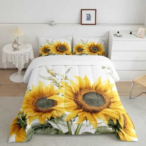 Vista 30 de Feelyou Juego de ropa de cama con lazos bonitos y cerezos, tamaño individual, para niños, juego de edredón con lazos de acuarela para niños, niñas