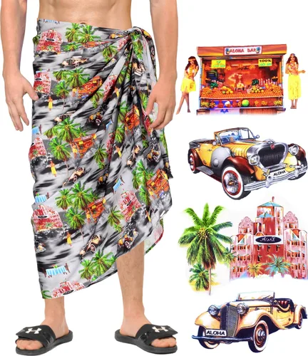 Vista 2 de LA LEELA Men's Sarong Bath Wraps Swim Pareo