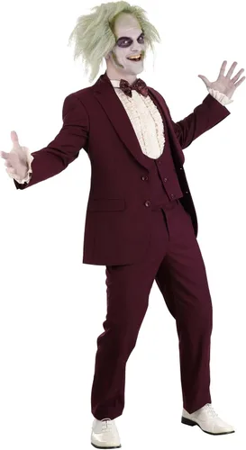 Vista 6 de Fun Costumes Beetlejuice - Chaleco de traje de boda para hombre
