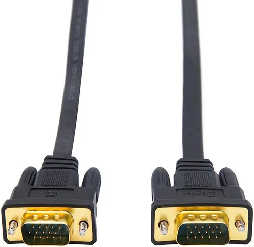 Vista 4 de DTech 32.8 ft ultra delgado monitor de computadora VGA cable largo 32 pies macho a macho 15 pines conector estándar SVGA cable negro