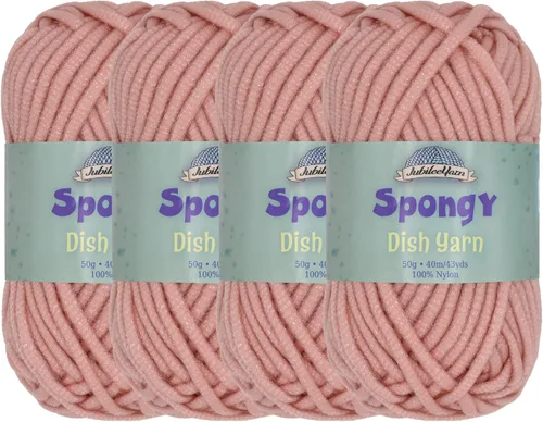 Vista 26 de JubileeYarn Hilo esponjoso para platos - 50 g/madeja de nylon grueso - paño de cocina - negro - 4 madejas