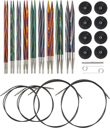 Vista 8 de Knit Picks Opciones Juego de agujas de tejer intercambiables de madera - US 4-11 (Caspian)