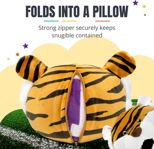 Vista 3 de Manta de peluche con capucha – Louisiana State Mike the Tiger – Snugible
