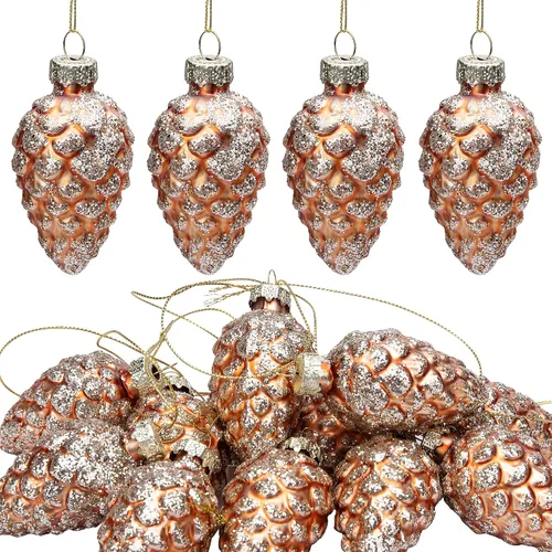 Vista 8 de 24 mini adornos de bolas de cristal de Navidad, mini bolas colgantes de Estilo B