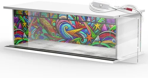 Vista 12 de SAMYUCHO - Vitrina fundida a presión a escala 1/64 para Hot Wheels Matchbox Model Cars Handy Series Use, Bright LED Light, Stackable Toy Garage Negro