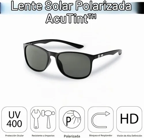 Vista 3 de Flying Fisherman Gafas de sol polarizadas UNA con bloqueador UV AcuTint para pesca y deportes al aire libre Marco negro/lentes ahumados