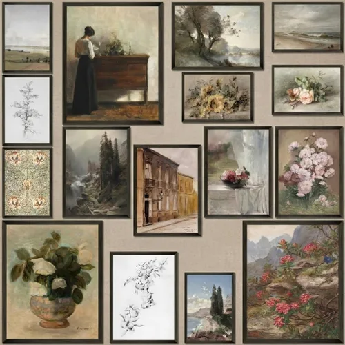 Vista 8 de MAZUKO 15 piezas de decoración de pared boho – Arte de pared moderno de mediados de siglo, pósteres boho, pósteres para la estética