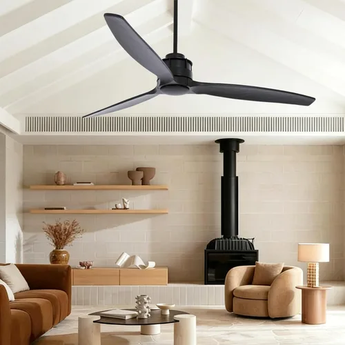 Vista 12 de Lucci Air 210508010 Akmani DC Ventilador de techo, negro Akmani - Ventilador CC de 60 pulgadas, color negro con cuchillas de madera negra