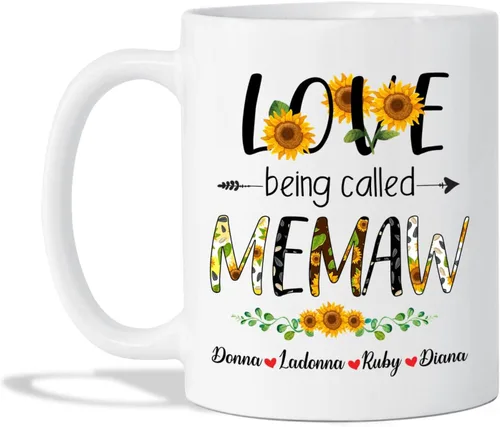 Vista 8 de Taza de café con texto en inglés "Best Memaw Ever", taza de cerámica personalizada con memaw única, taza de cerámica con la frase "Best Memaw Ever