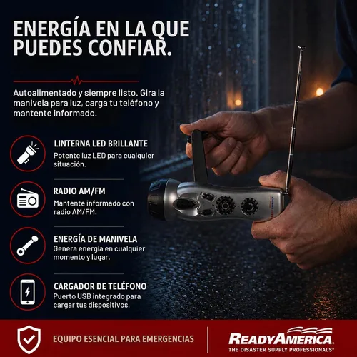 Vista 2 de Ready America Linterna de emergencia.