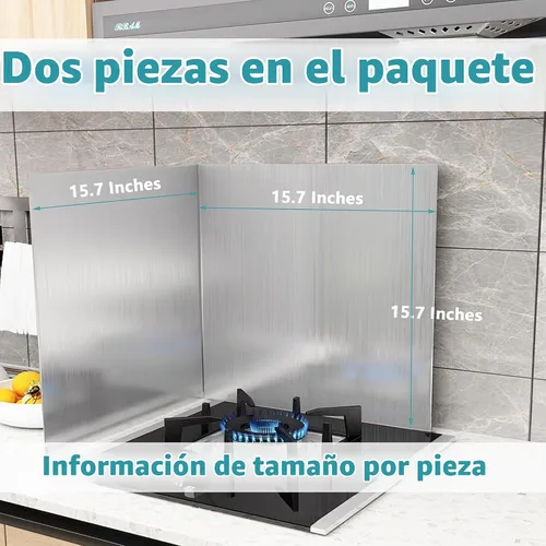 Vista 4 de Protector contra salpicaduras de estufa de grasa para cocinar, protector de salpicaduras de estufa de cocina de 2 caras, protector contra