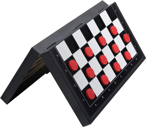 Vista 3 de Juego de cartas y backgammon de ajedrez magnético 5 en 1, mini juegos de mesa de tamaño de viaje