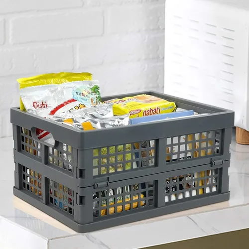 Vista 7 de 3 paquetes de cajas plegables de plástico, contenedor plegable, cajas plegables de 15 L