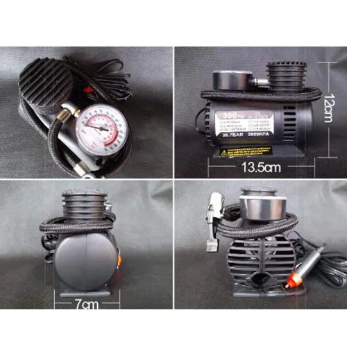 Vista 4 de Bomba grande grande del neumático del coche de la bomba de aire del neumático del coche de 12V 60W mini