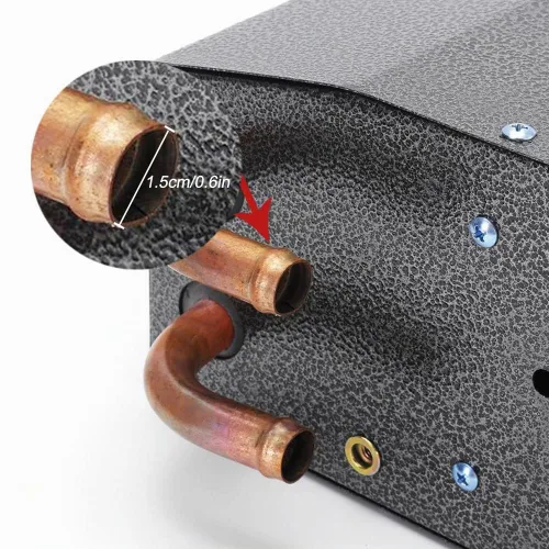 Vista 4 de 12V Ensamblaje de Calentador Hidrónico de Diseño Compacto Montable con Interruptor 4 Rejillas Frontales Ventilador de 3 Velocidades 80 CFM Flujo