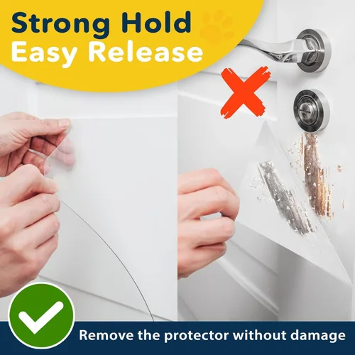 Vista 5 de PROTECTO Door Protector from Dog Scratching, 18x12 - Door Scratch Guard Heavy Duty Door Scratch Protector for Cats & Dogs, Clear Scratch Shield
