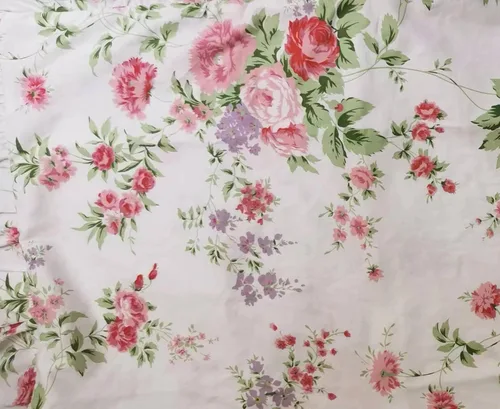 Vista 2 de Fundas de almohada con estampado floral rosa rosa con volantes vintage fundas de almohada de algodón material estándar