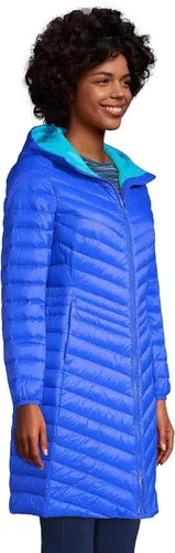 Vista 3 de Lands' End Abrigo de plumón Chevron Wanderweight para mujer Royal Cobalt Regular XL