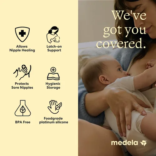 Vista 3 de Medela Contacto Protectores de pezones para lactancia materna, Amarillo