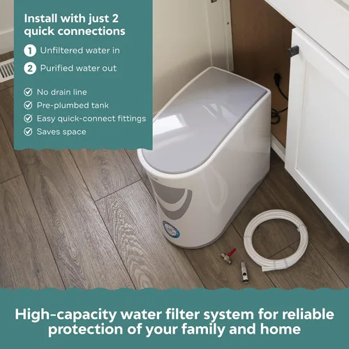 Vista 5 de AMI Sola Purificador de agua UV puro bajo el mostrador, filtro de agua para fregadero con UV y UF