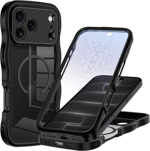 Vista 46 de Hekodonk Funda para iPhone 16, compatible con Magsafe [protector de pantalla de vidrio templado integrado y protección de lente de cámara] cuerpo