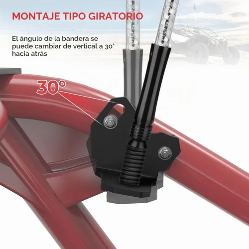 Vista 5 de KEMIMOTO Soporte para látigo X3, paquete de 2 unidades, compatible con modelos Can-Am Maverick X3 y MAX 2017-2025, compatible con modelos UTV