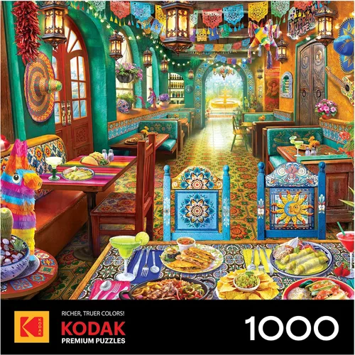 Vista 4 de RoseArt - Kodak Premium - Mexican Cantina - Rompecabezas de 1000 piezas para adultos