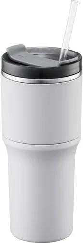 Vista 8 de LocknLock Metro - Vaso de acero inoxidable con aislamiento de doble pared con agarre antideslizante, tapa, 22 onzas, gris
