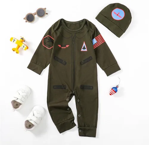 Vista 2 de Singcoco Disfraz de Halloween para niño recién nacido, traje de uniforme de bebé, ropa de mameluco