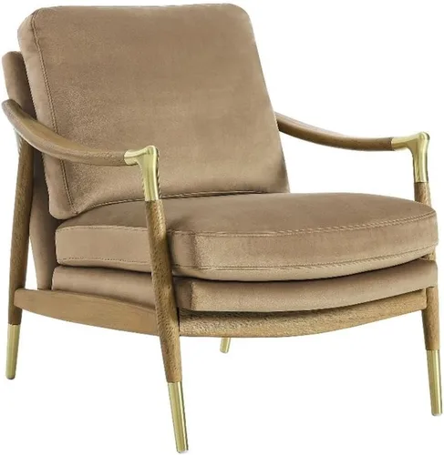 Vista 11 de Modway Langford - Sillón de terciopelo resistente a las manchas, silla de terciopelo moderna de mediados de siglo con marco de madera, silla