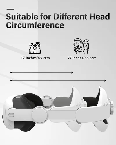 Vista 6 de Head Strap for Oculus Quest 3 Uniplay VR Accessories Comfort and Pressure-Free Elite Strap Replacement Enhanced Support Suitable for Children and