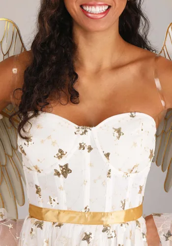 Vista 4 de Disfraz de Ángel Premium para Mujer Talla Plus Multicolor