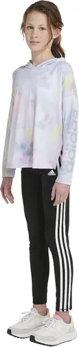 Vista 7 de adidas Girls' Long Sleeve Printed Curve Hem Hooded Tee