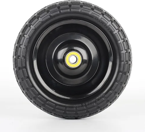 Vista 5 de GICOOL Neumático Sólido Sin Aire de 10" y Reemplazo de Rueda 4.10/3.50-4, con Orificio de Eje de 5/8", Cubo con Desplazamiento de 2.2", Compatible