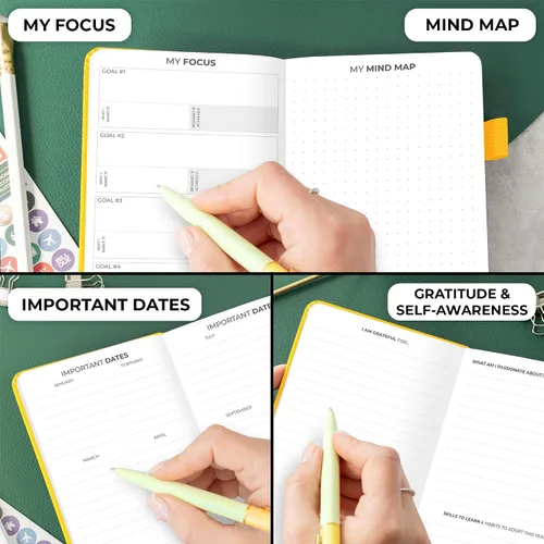 Vista 6 de Clever Fox Agenda de bolsillo semanal – Agenda mensual sin fecha y calendario, mini planificador perfecto para bolso, 3.7 x 6.7 pulgadas