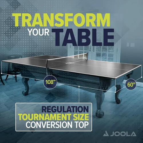 Vista 7 de JOOLA - Tapa de conversión de mesa de ping pong con juego de redes para mesas de billar y pool - Tapa de regulación que convierte mesas de billar